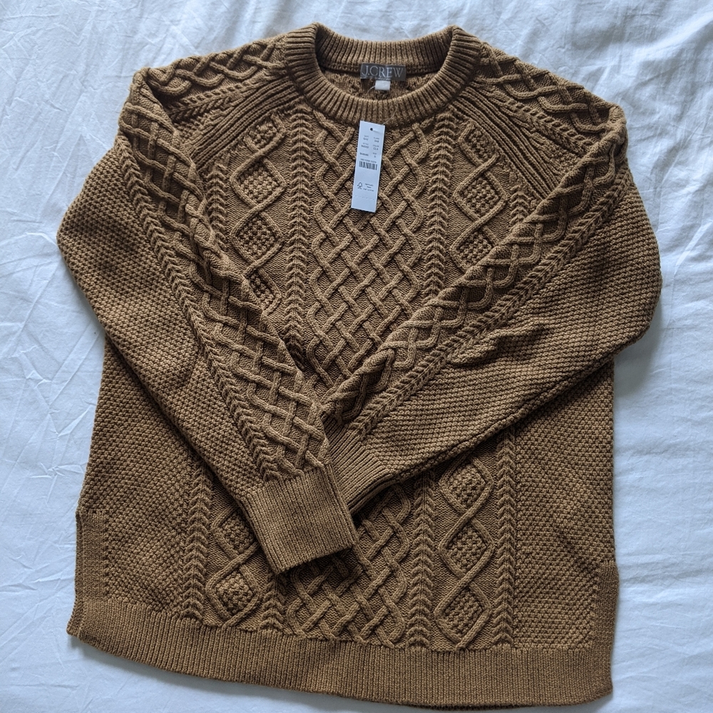 J. Crew Cable-knit crewneck sweater